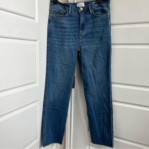 FRAME Le Sylvie Slender Straight Crop Denim Jeans w/ Frayed Raw Hem Size 28